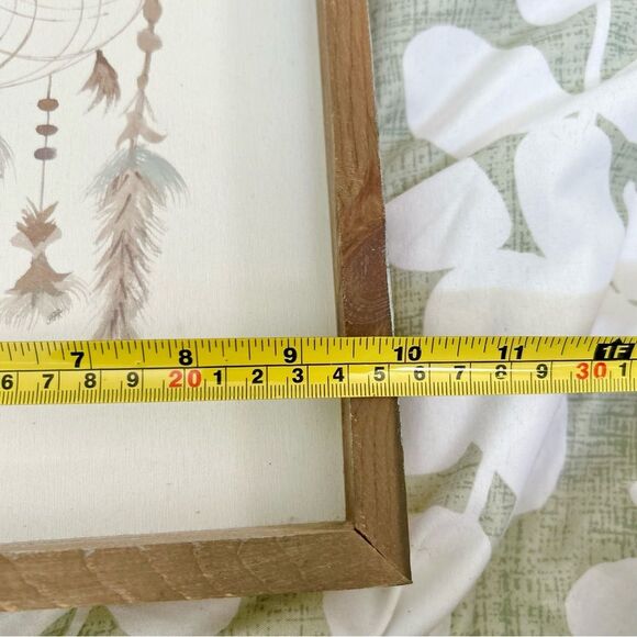 Bohemian Chic Tribal Feathered Dream Catcher Wood Framed Wall Hanging Art - Picture 4 of 6